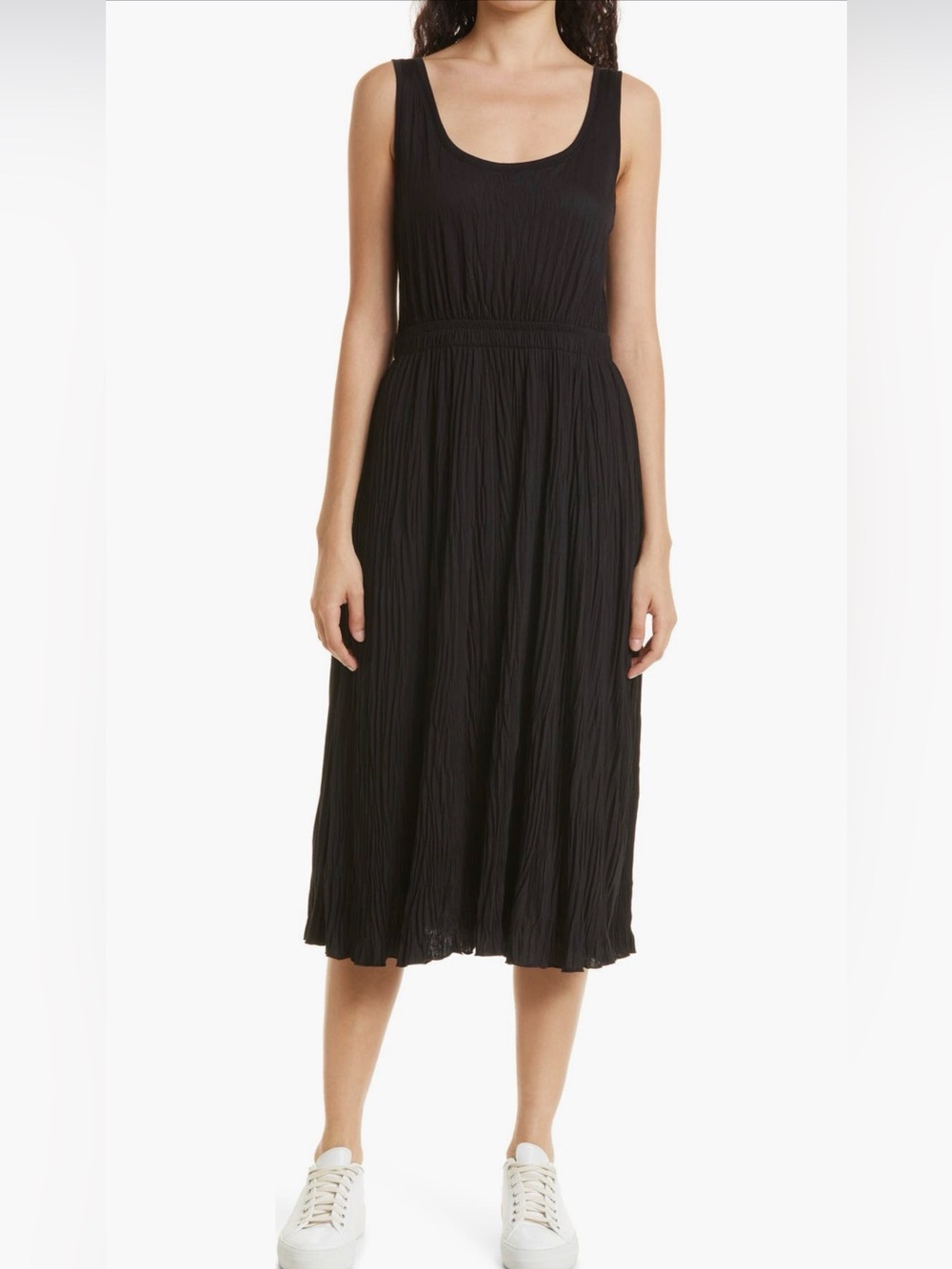 Vince Scoopneck Black Midi Dress